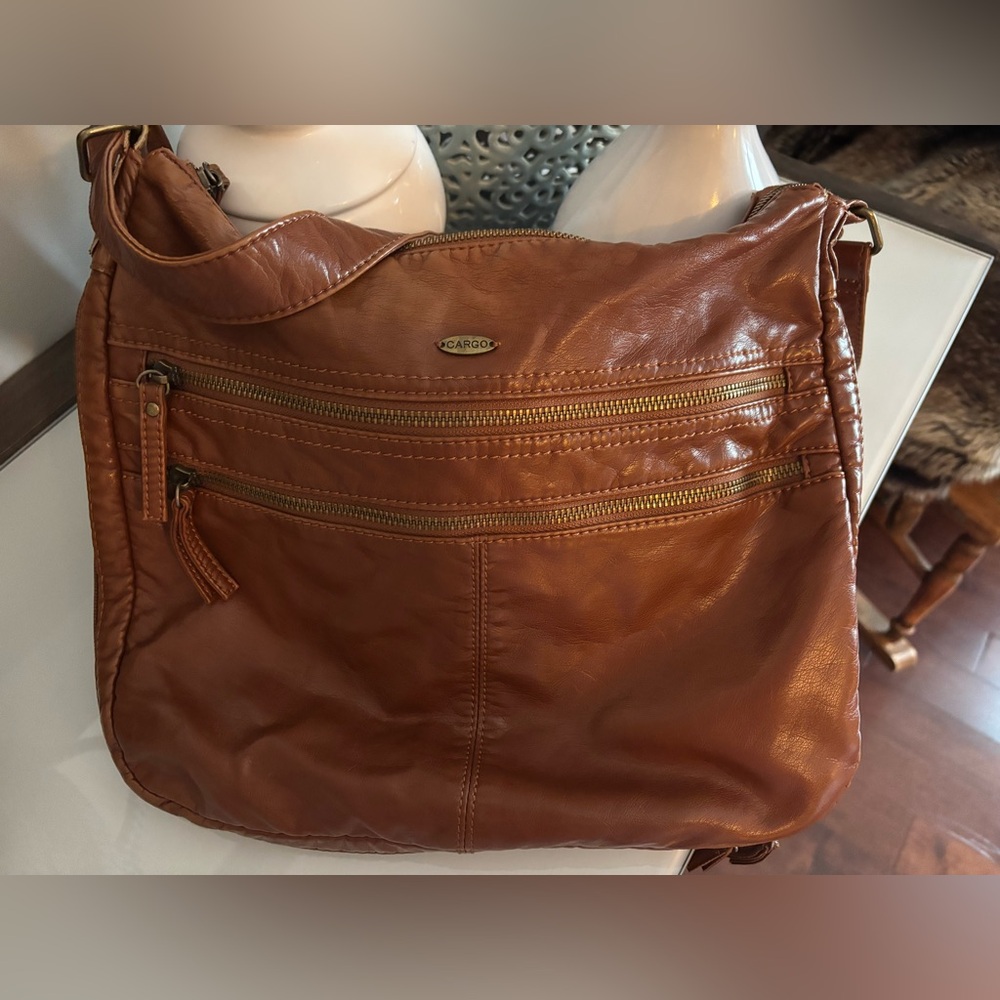 Cargo Tan Leather Shoulder Bag